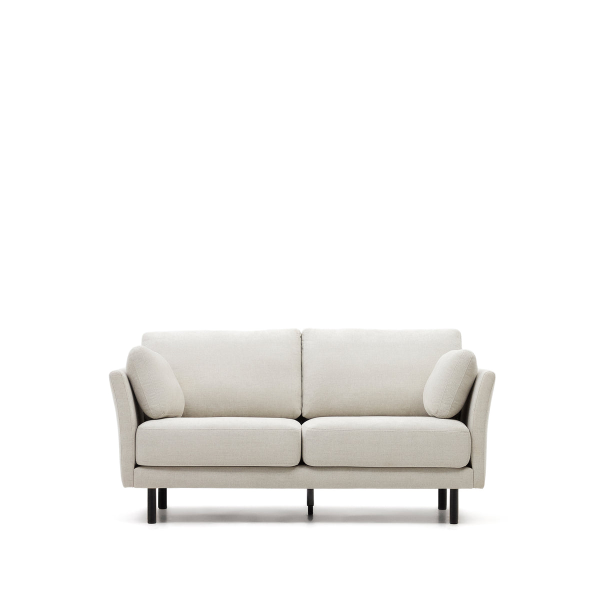 Gilma 2-Sitzer-Sofa aus Chenille in Perle und Beine mit schwarzem Finish 170 cm - ZEN ZONE Furniture