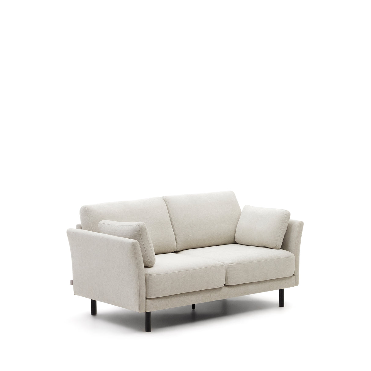 Gilma 2-Sitzer-Sofa aus Chenille in Perle und Beine mit schwarzem Finish 170 cm - ZEN ZONE Furniture