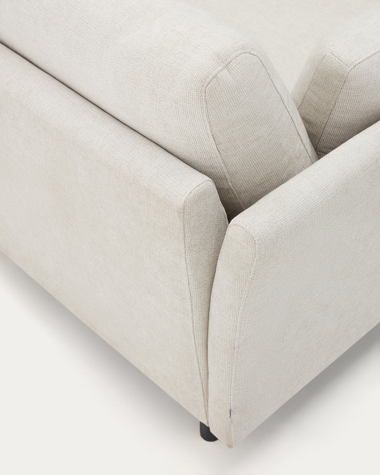 Gilma 2-Sitzer-Sofa aus Chenille in Perle und Beine mit schwarzem Finish 170 cm - ZEN ZONE Furniture