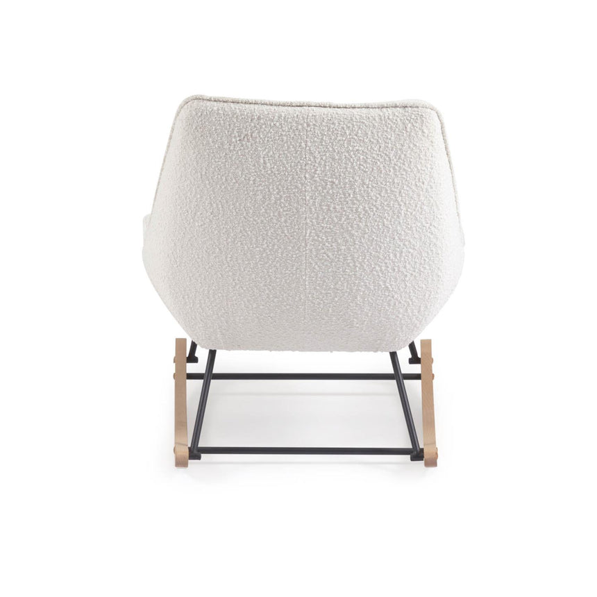 Marlina Schaukelstuhl mit Bezug in Bouclé weiß - ZEN ZONE Furniture
