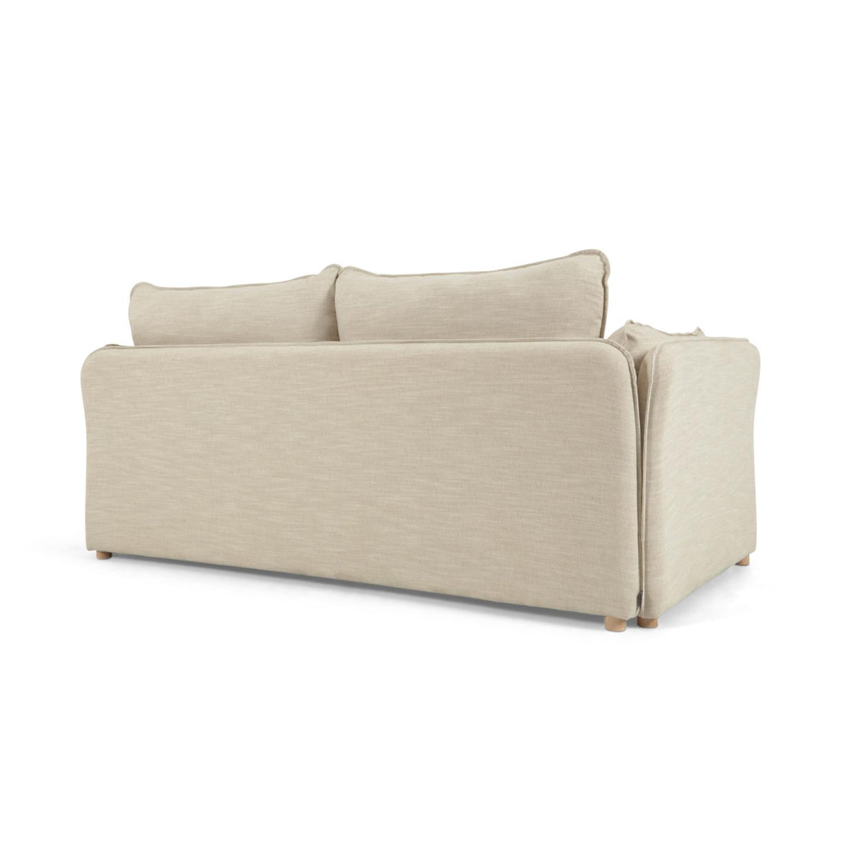 Tanit Schlafsofa weiß und Beine aus massivem Buchenholz mit natürlichem Finish 210 cm - ZEN ZONE Furniture