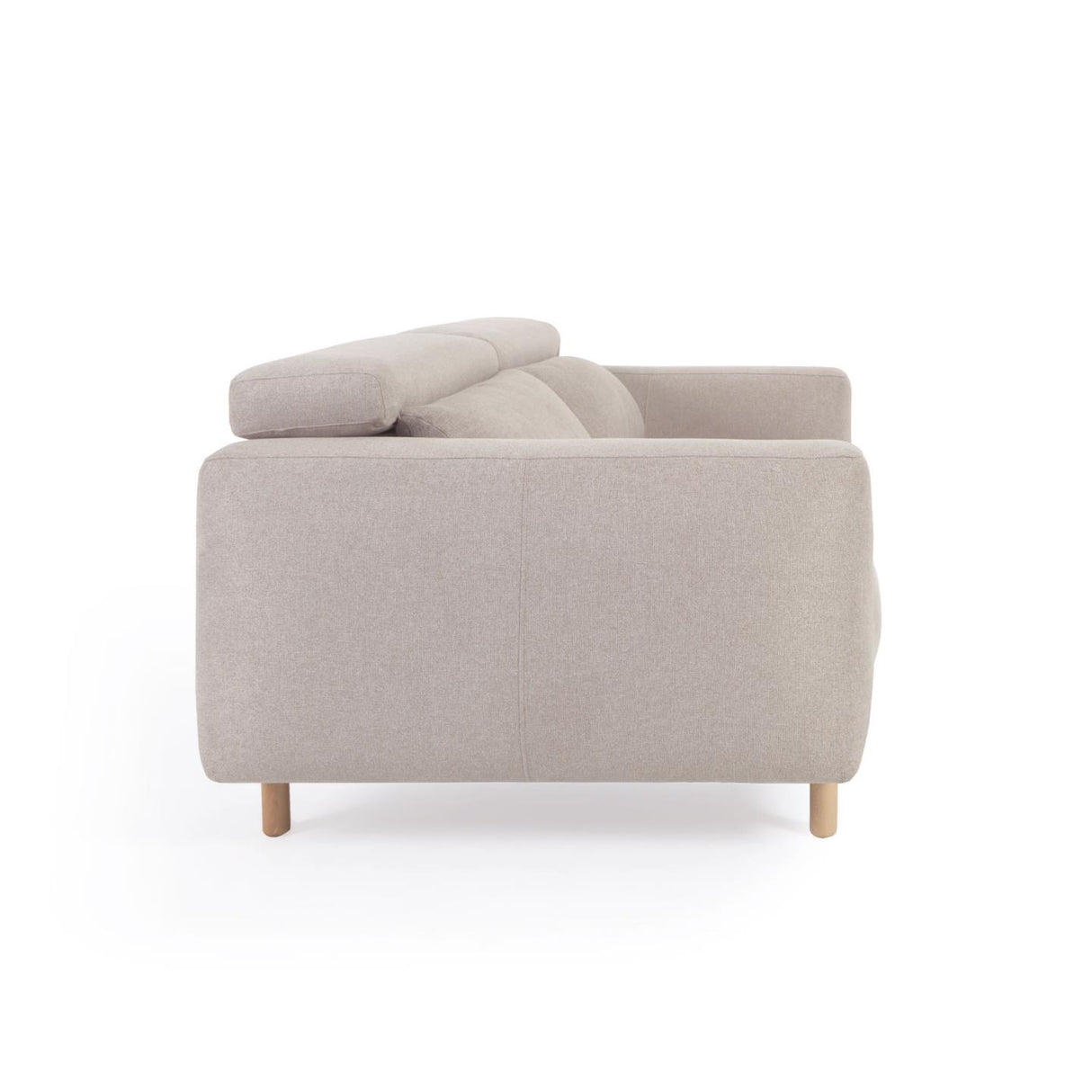 Singa 3-Sitzer Sofa mit verstellbarer Kopfstütze und ausziehbarem Sitz beige 215 cm FSC Mix Credit - ZEN ZONE Furniture