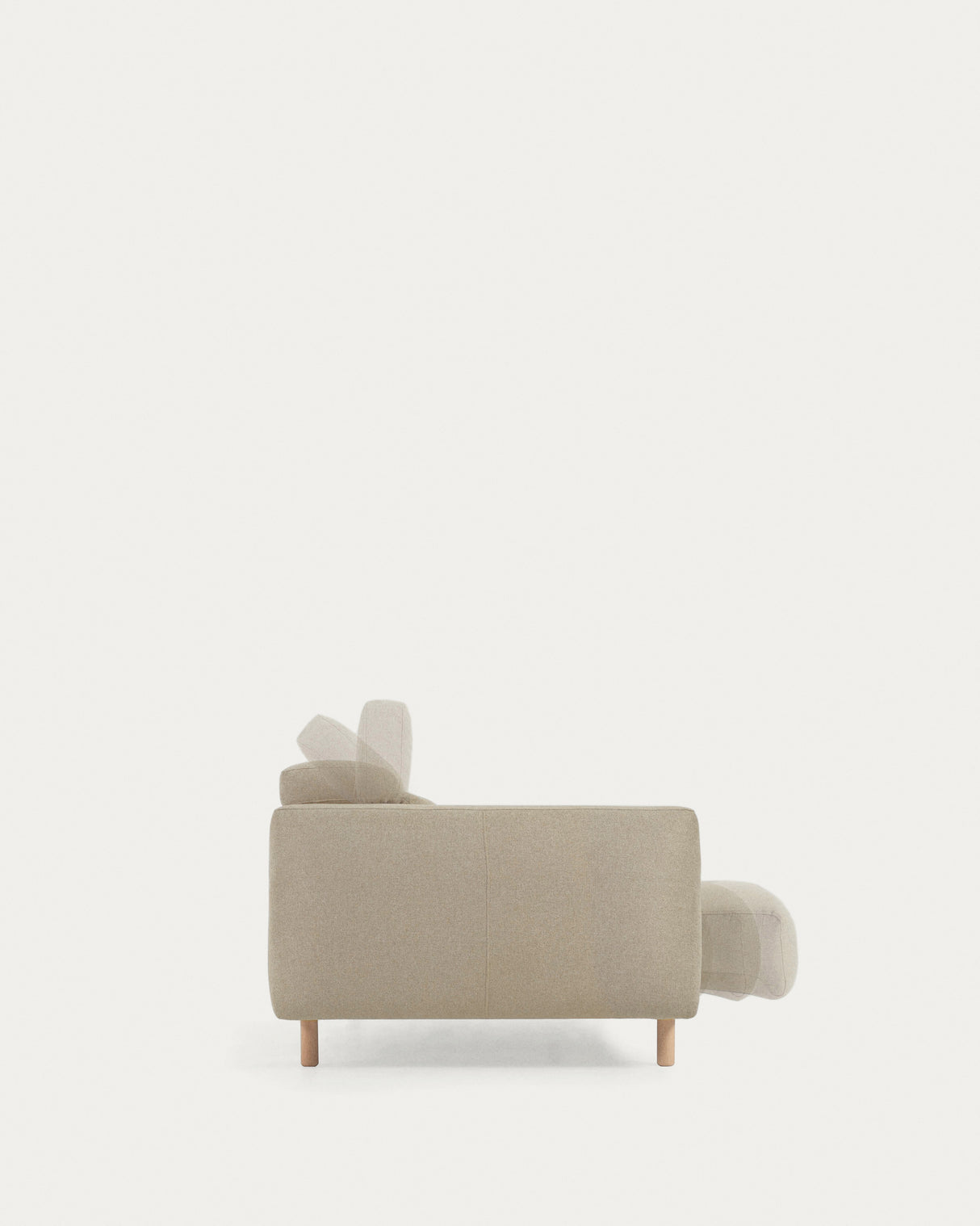 Singa 3-Sitzer Sofa mit verstellbarer Kopfstütze und ausziehbarem Sitz beige 215 cm FSC Mix Credit - ZEN ZONE Furniture