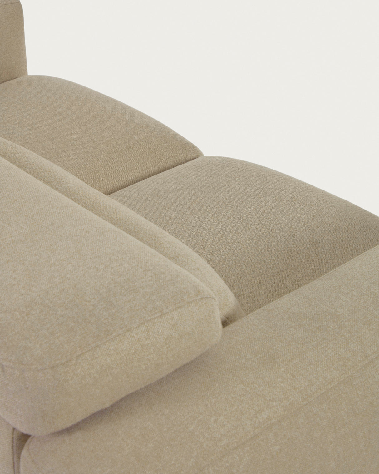 Singa 3-Sitzer Sofa mit verstellbarer Kopfstütze und ausziehbarem Sitz beige 215 cm FSC Mix Credit - ZEN ZONE Furniture