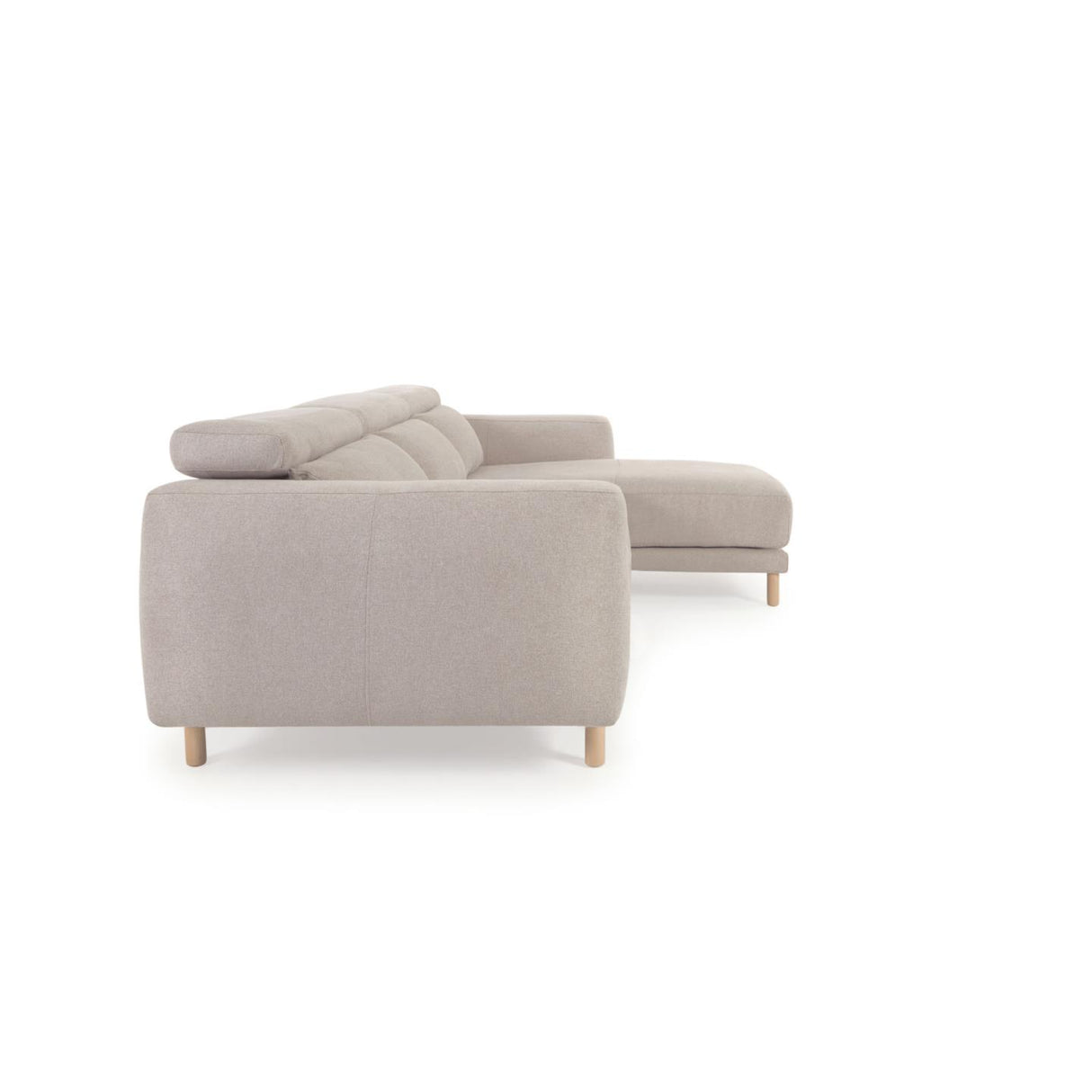 Singa 3-Sitzer Sofa mit Chaiselongue rechts, verstellbarer Kopfstütze und ausziehbarem Sitz beige 296 cm FSC Mix Credit - ZEN ZONE Furniture