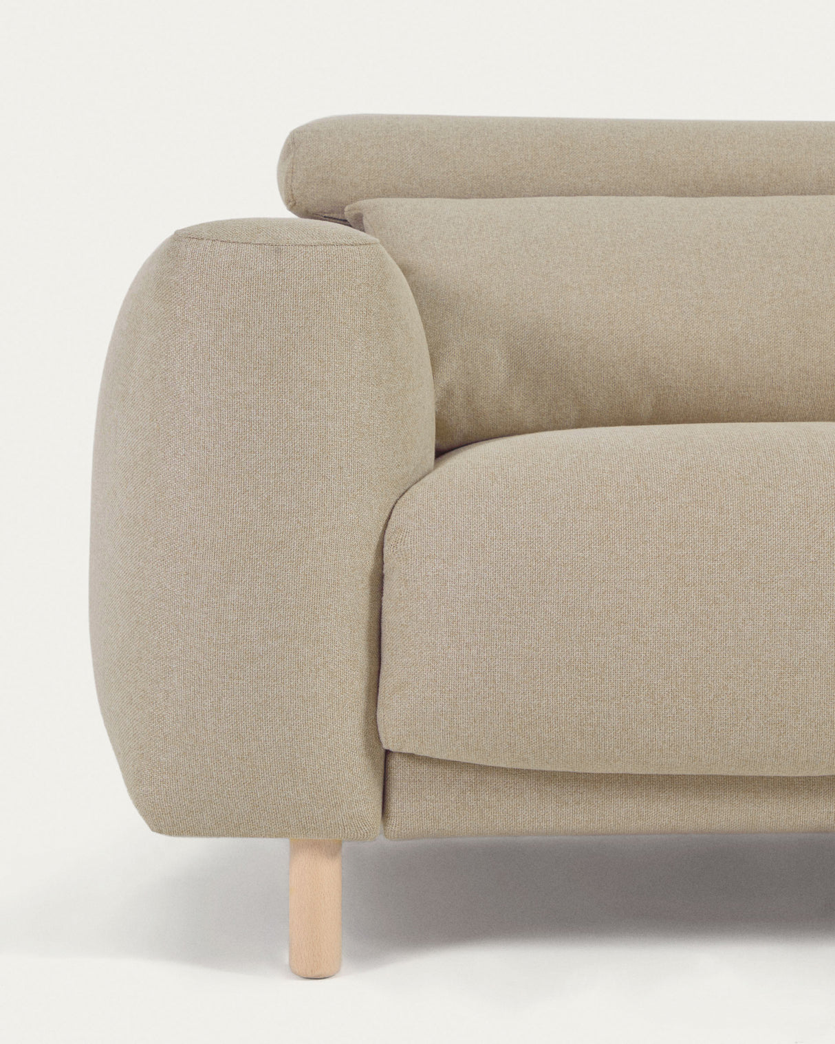 Singa 3-Sitzer Sofa mit Chaiselongue rechts, verstellbarer Kopfstütze und ausziehbarem Sitz beige 296 cm FSC Mix Credit - ZEN ZONE Furniture