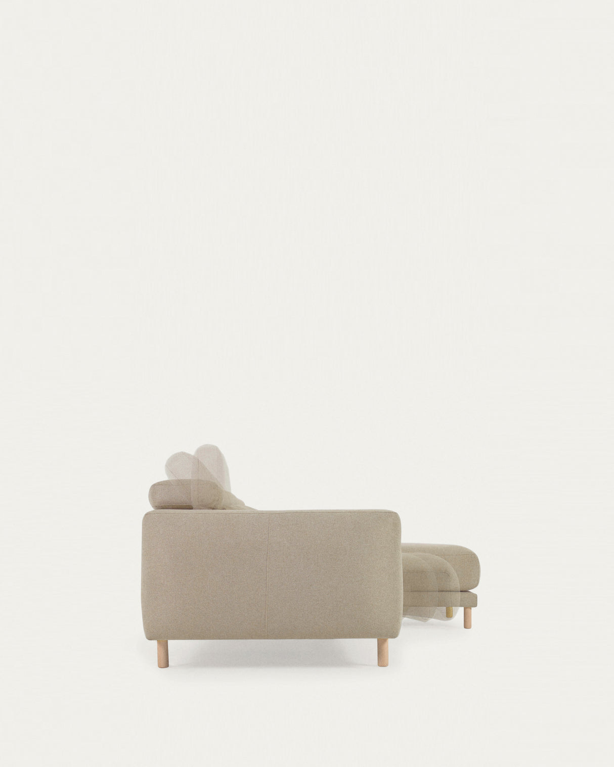 Singa 3-Sitzer Sofa mit Chaiselongue rechts, verstellbarer Kopfstütze und ausziehbarem Sitz beige 296 cm FSC Mix Credit - ZEN ZONE Furniture