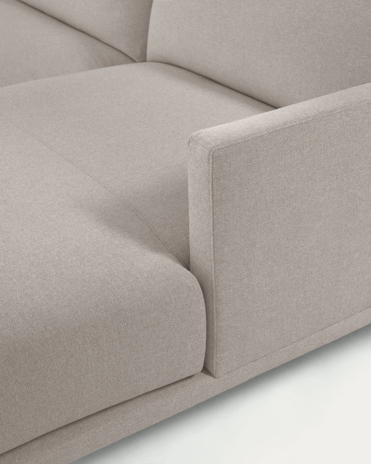 Galene 3-Sitzer Sofa beige mit Chaiselongue rechts 254 cm - ZEN ZONE Furniture