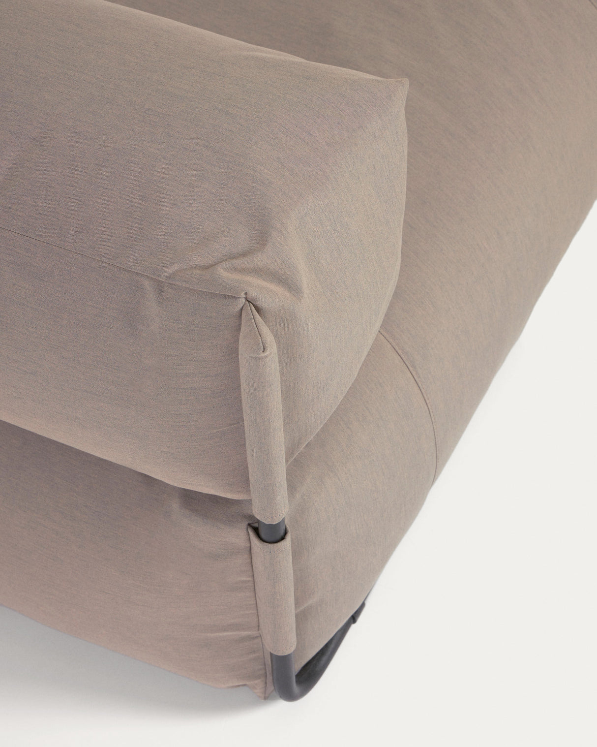 Square Puff Modularsofa m. Rückenlehne 100% outdoor grün und Aluminium schwarz 101 x 101cm - ZEN ZONE Furniture