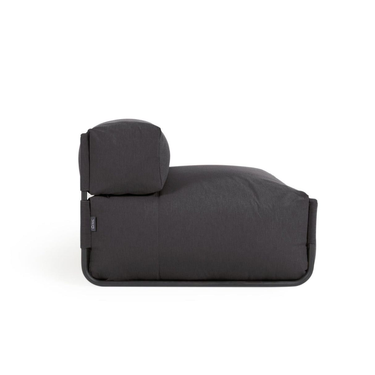 Square Puff Modularsofa 100% outdoor m. Rückenlehne dunkelgrau Alu schwarz 101 x 101 cm - ZEN ZONE Furniture