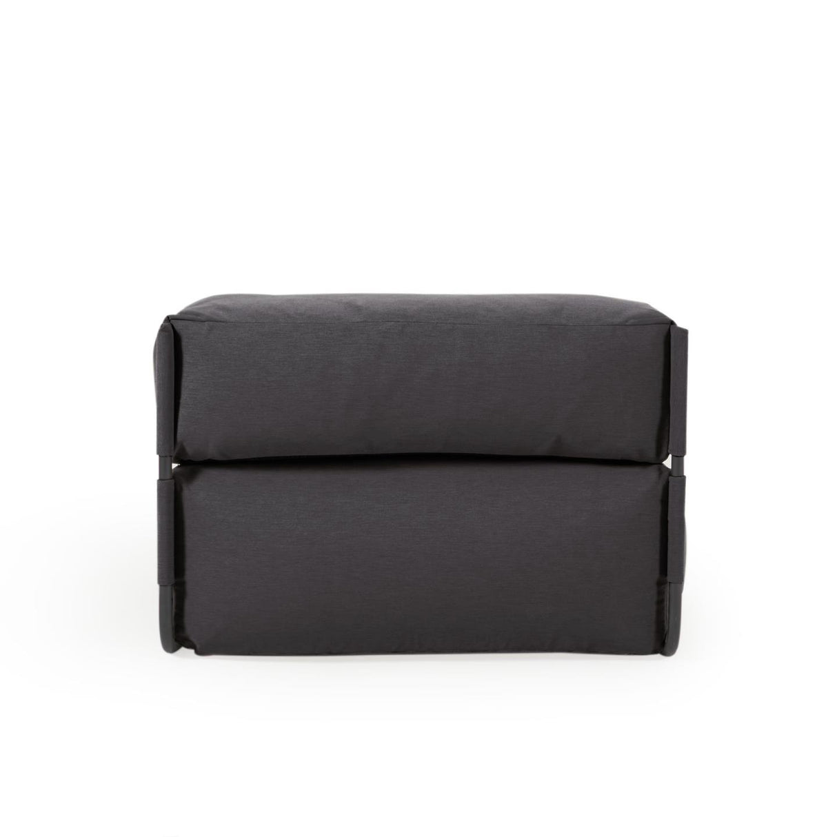 Square Puff Modularsofa 100% outdoor m. Rückenlehne dunkelgrau Alu schwarz 101 x 101 cm - ZEN ZONE Furniture