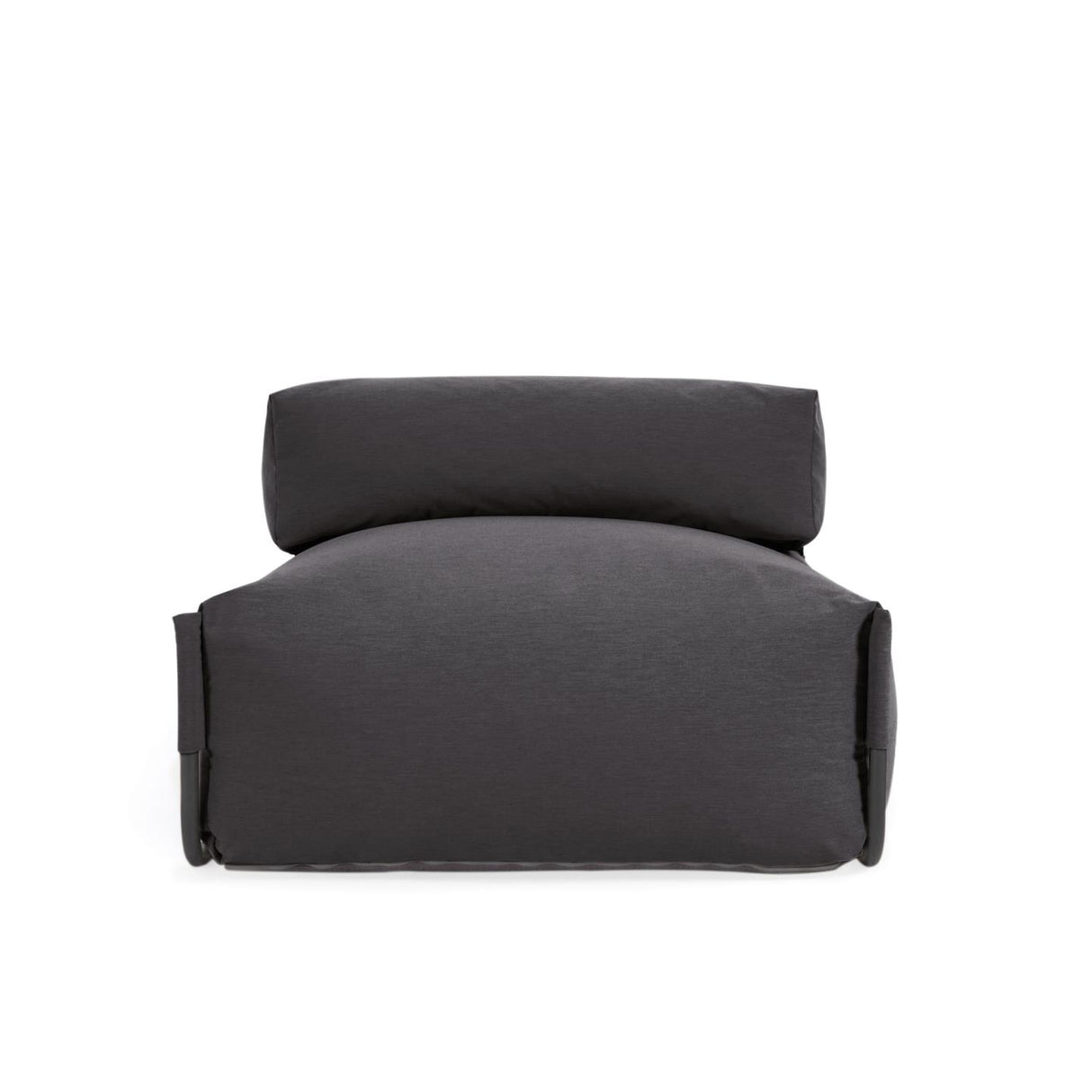 Square Puff Modularsofa 100% outdoor m. Rückenlehne dunkelgrau Alu schwarz 101 x 101 cm - ZEN ZONE Furniture
