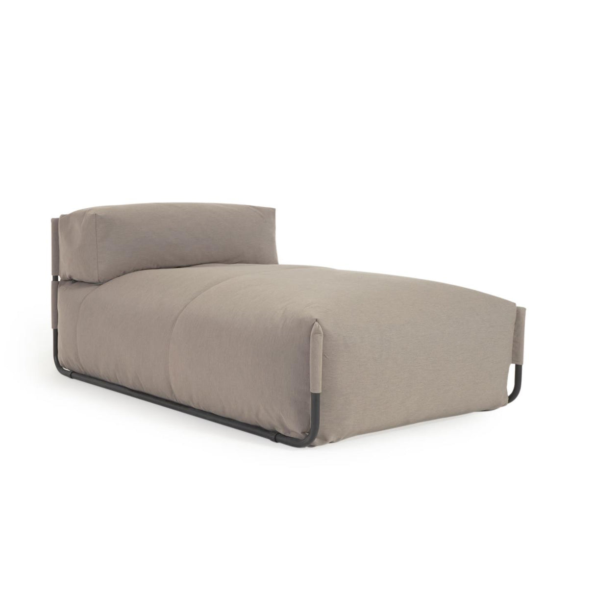 Square Puff Modularsofa longue m. Rückenlehne 100% outdoor grün und Alu schwarz 165x101 cm - ZEN ZONE Furniture