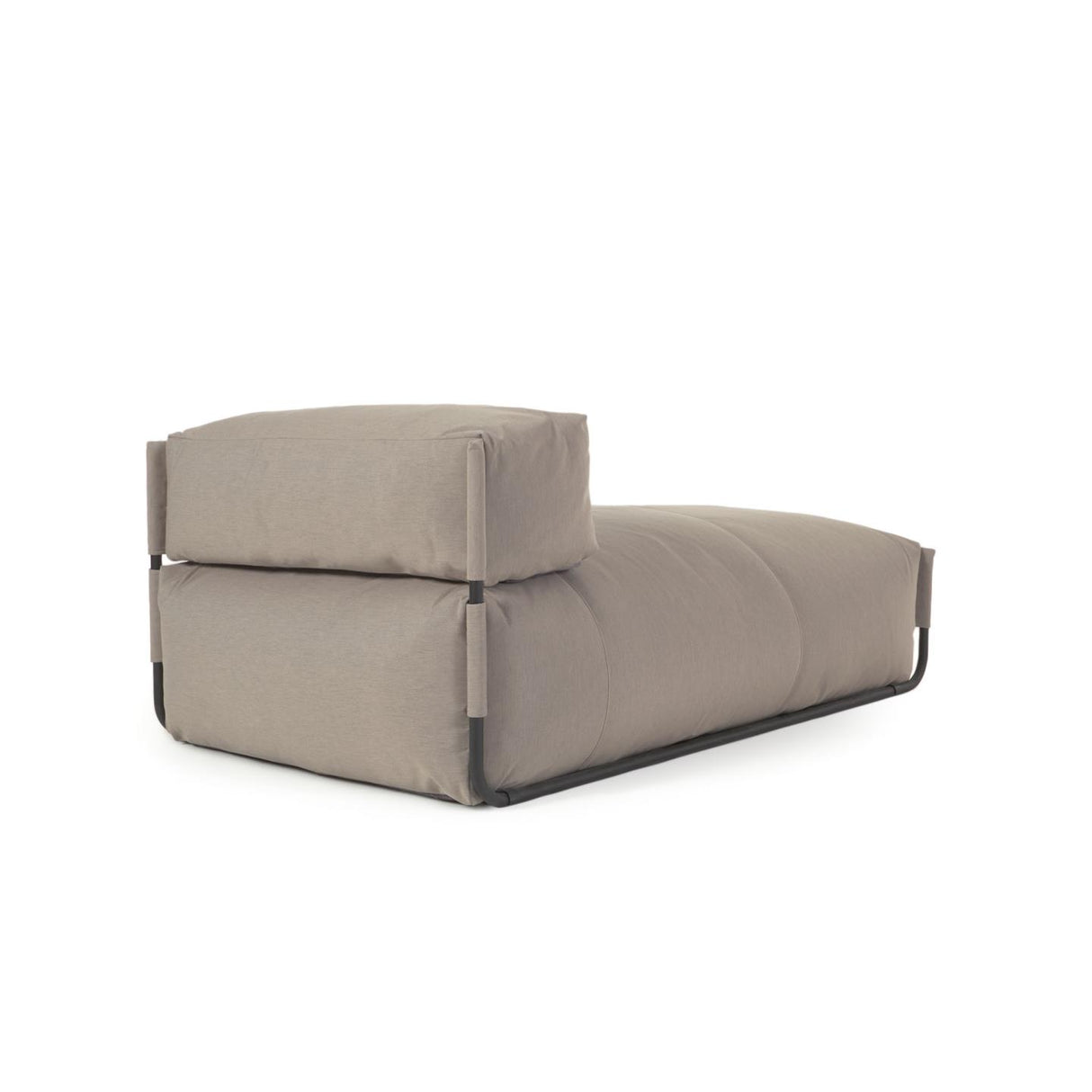 Square Puff Modularsofa longue m. Rückenlehne 100% outdoor grün und Alu schwarz 165x101 cm - ZEN ZONE Furniture
