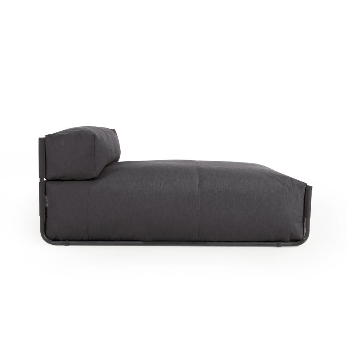Square Puff Modularsofa longue 100%outdoor m. Rückenlehne dunkelgrau Alu schwarz 165x101cm - ZEN ZONE Furniture