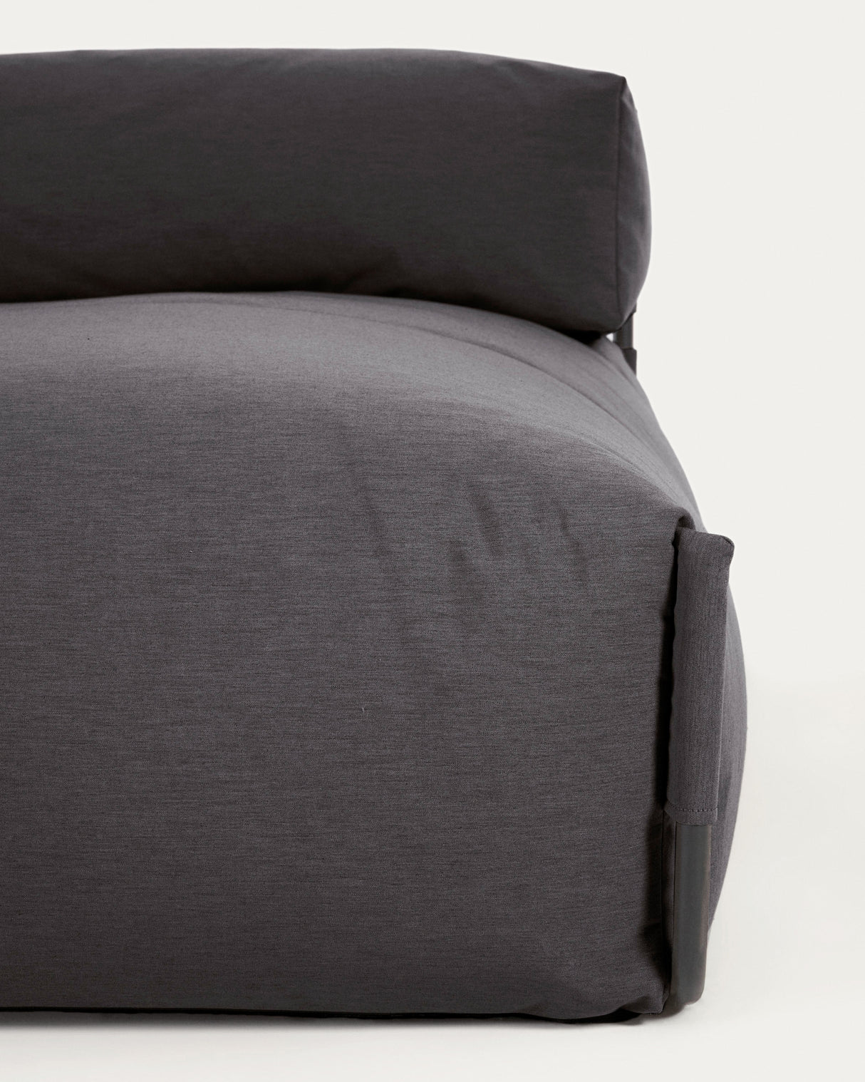 Square Puff Modularsofa longue 100%outdoor m. Rückenlehne dunkelgrau Alu schwarz 165x101cm - ZEN ZONE Furniture