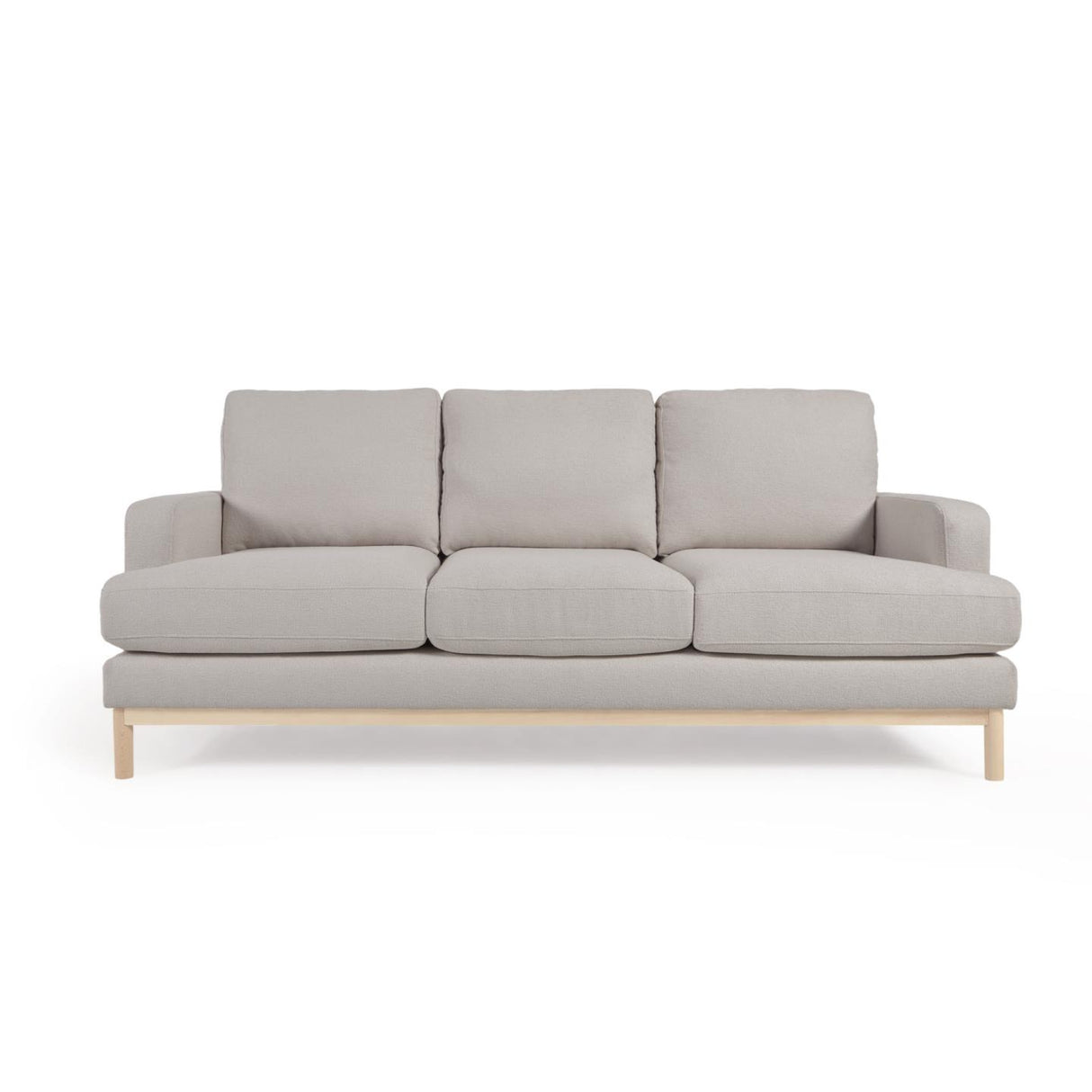 Sofa Mihaela für 3 Sitzer mit Bouclé-Bezug in Grau 203 cm - ZEN ZONE Furniture