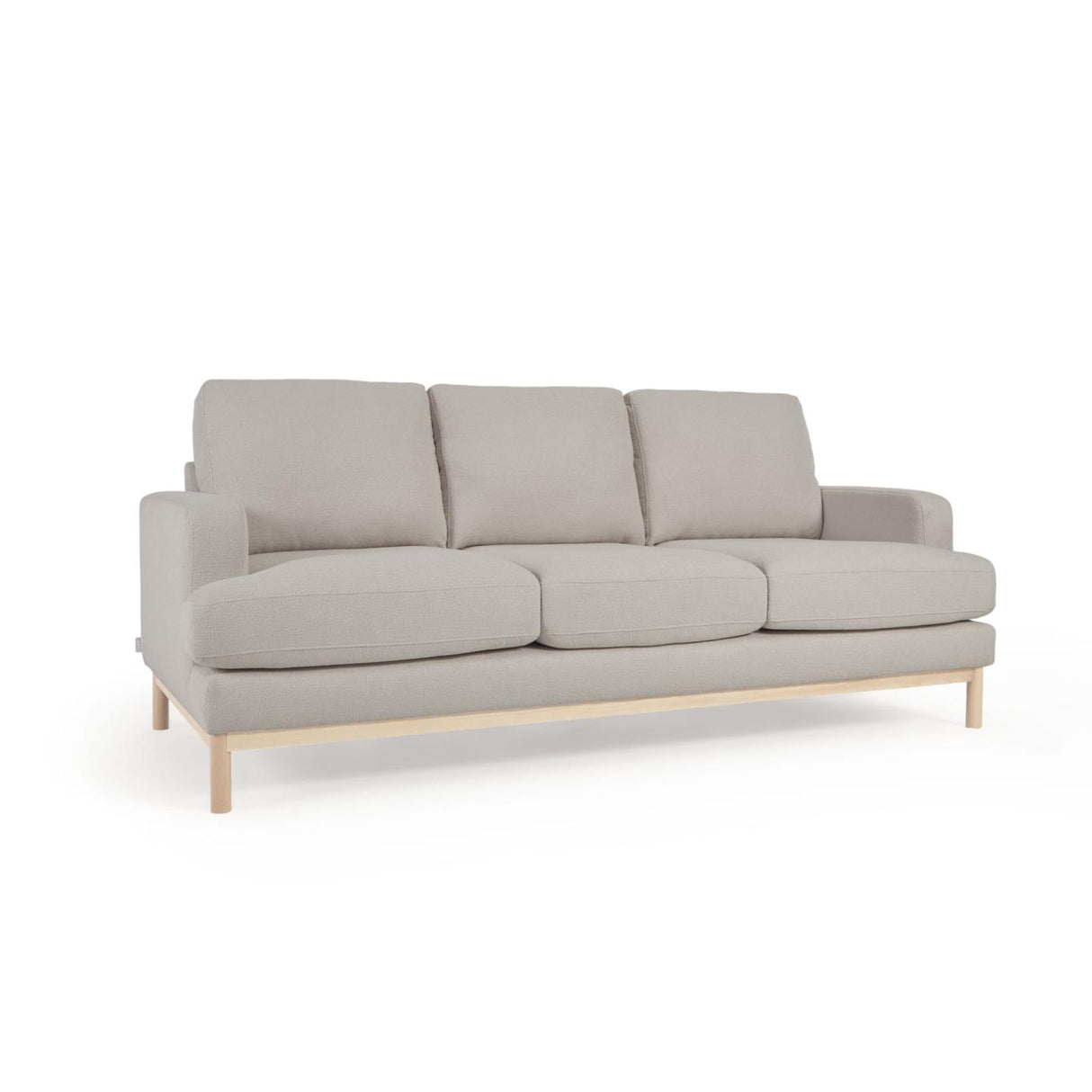 Sofa Mihaela für 3 Sitzer mit Bouclé-Bezug in Grau 203 cm - ZEN ZONE Furniture