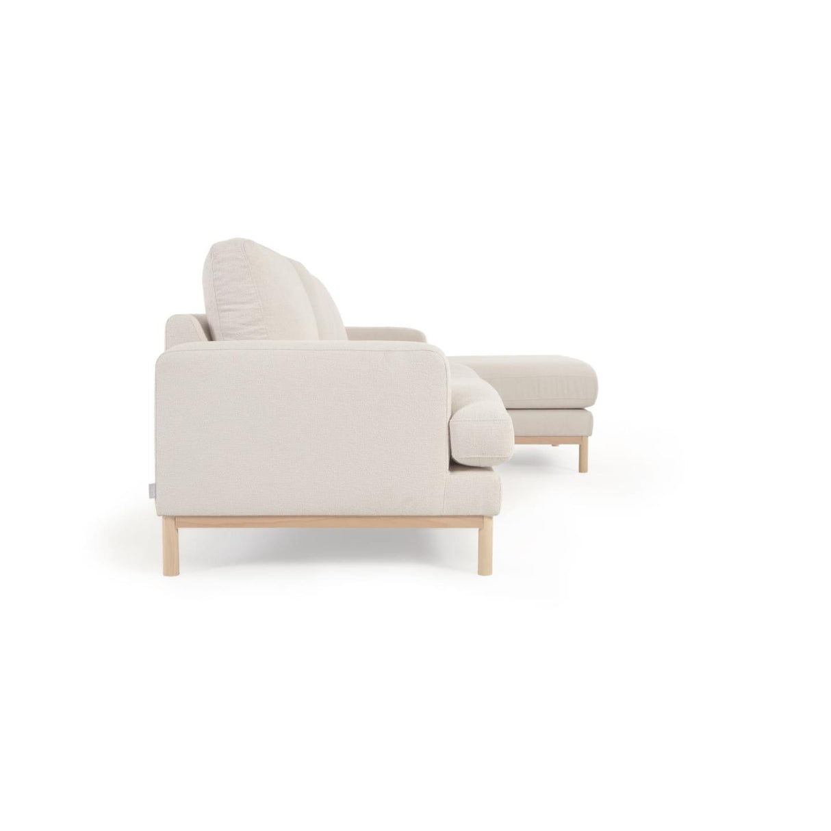 Sofa Mihaela für 3 Sitzer mit Chaiselongue rechts mit Bouclé-Bezug in Weiß 264 cm - ZEN ZONE Furniture