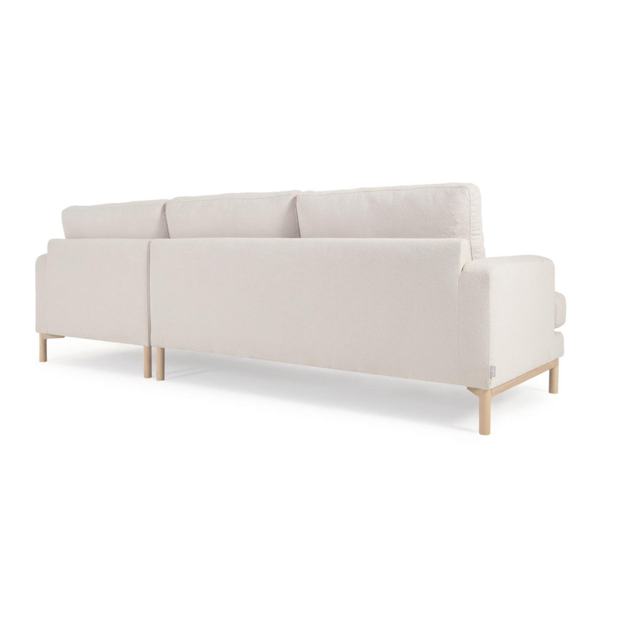 Sofa Mihaela für 3 Sitzer mit Chaiselongue rechts mit Bouclé-Bezug in Weiß 264 cm - ZEN ZONE Furniture