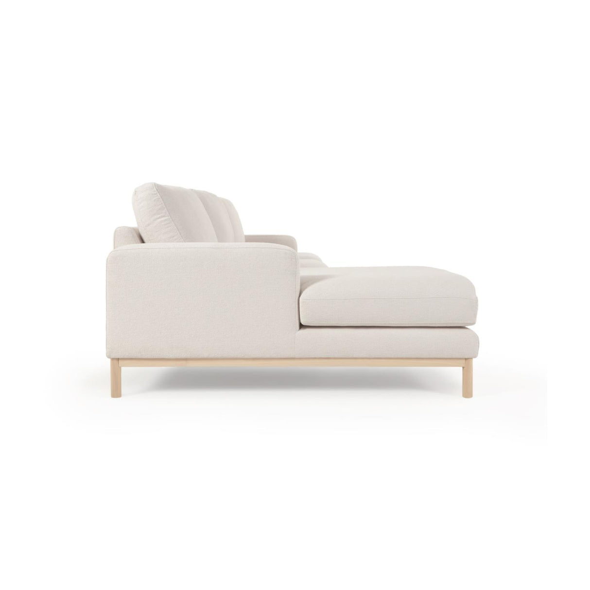 Sofa Mihaela für 3 Sitzer mit Chaise Longue links aus Bouclé-Bezug in Weiß 264 cm - ZEN ZONE Furniture