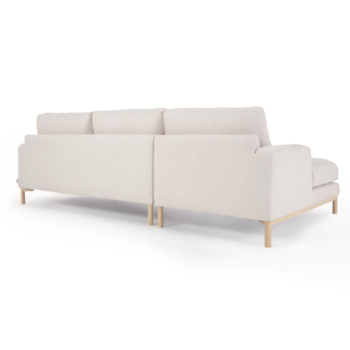 Sofa Mihaela für 3 Sitzer mit Chaise Longue links aus Bouclé-Bezug in Weiß 264 cm - ZEN ZONE Furniture