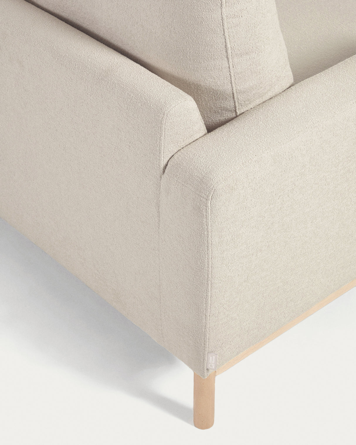 Sofa Mihaela für 3 Sitzer mit Chaise Longue links aus Bouclé-Bezug in Weiß 264 cm - ZEN ZONE Furniture