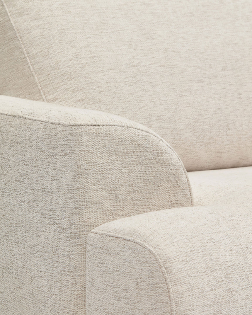 Karin 2-Sitzer-Sofa weiße Chenille und Beine aus massiver Buche 210 cm - ZEN ZONE Furniture