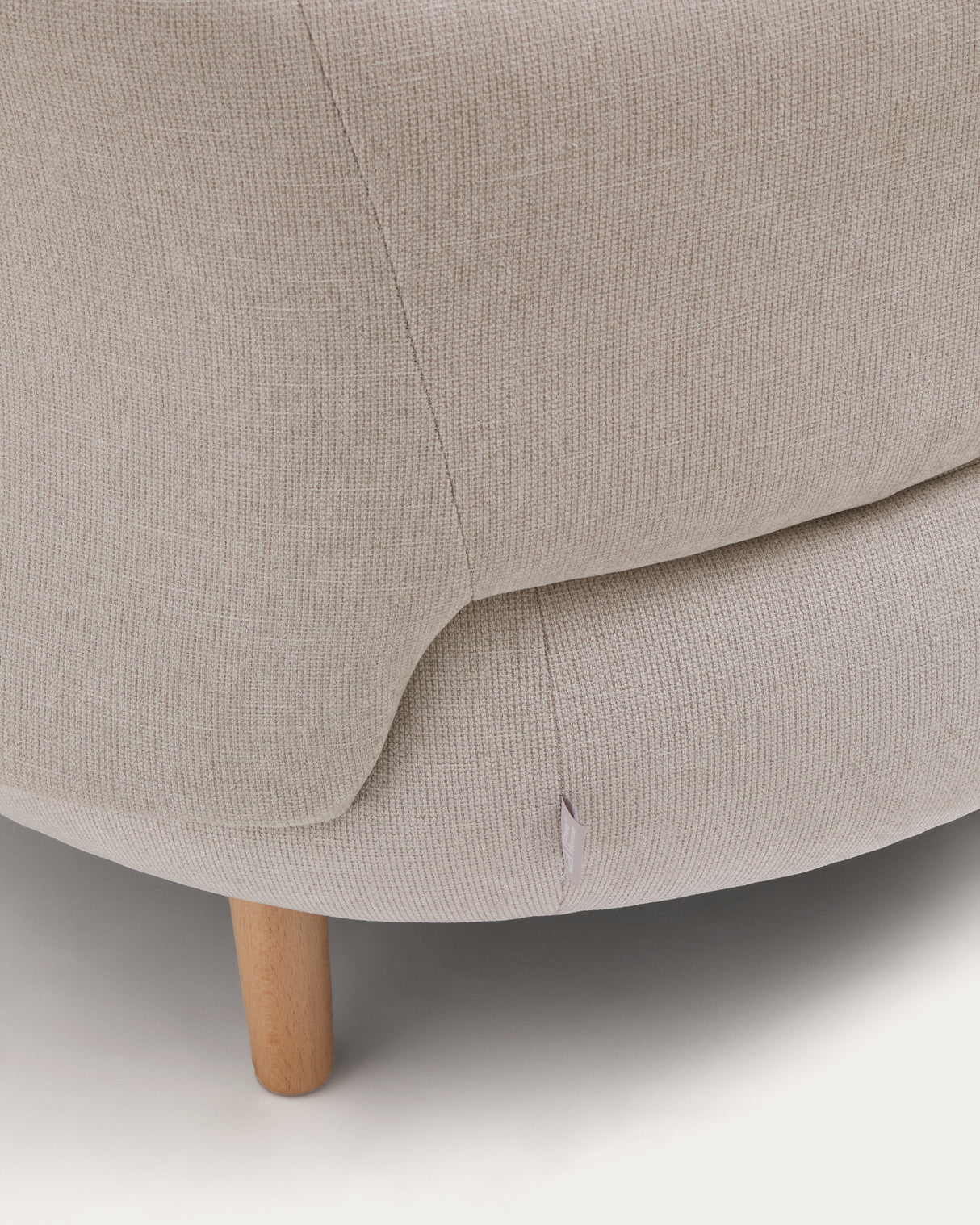 Luisa Sessel aus Chenille in Perle Beine aus massiver Buche 90 cm - ZEN ZONE Furniture