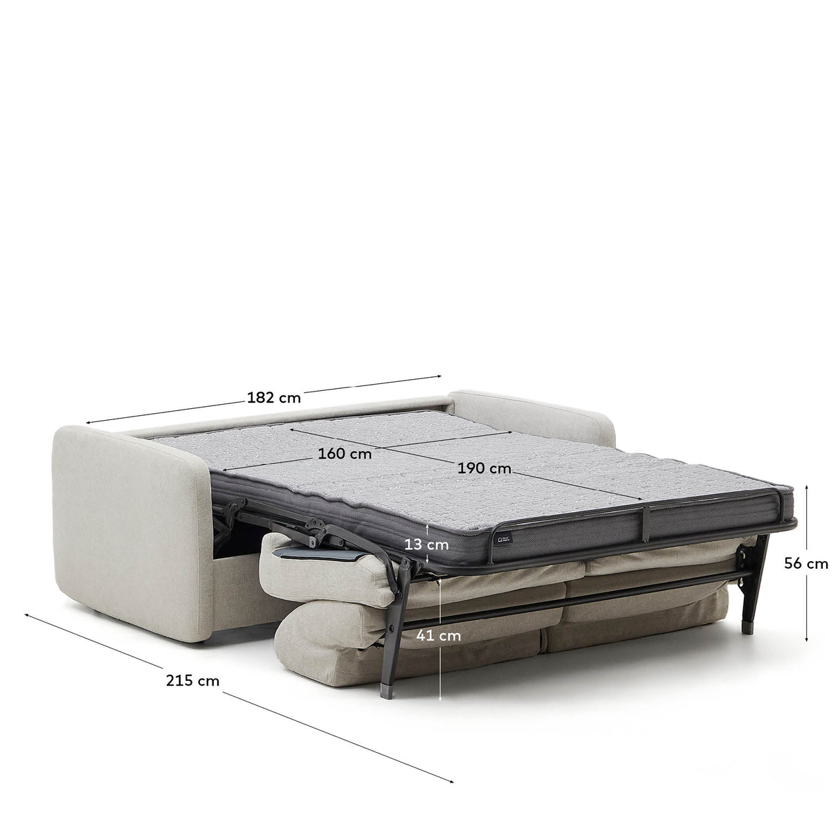 Nuala Schlafsofa 3-Sitzer in Perlweiß 204 cm - ZEN ZONE Furniture