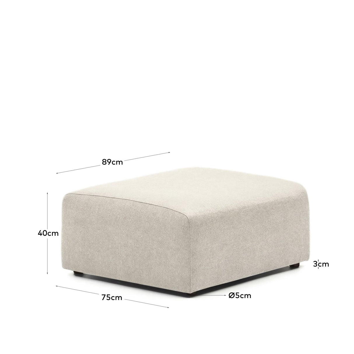 Neom Pouf Randmodul in Beige 75 x 89 cm - ZEN ZONE Furniture