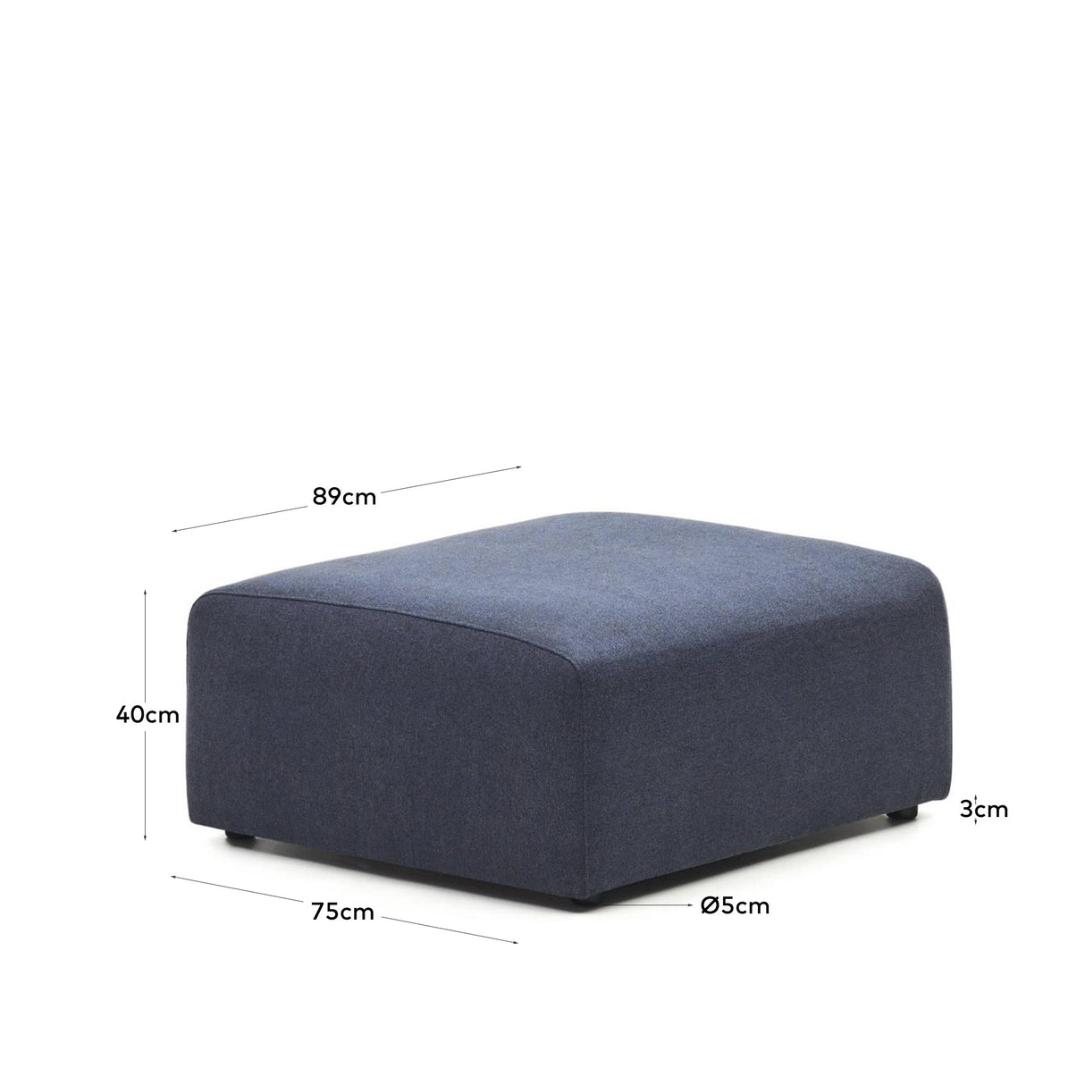 Neom Pouf Randmodul in Blau 75 x 89 cm - ZEN ZONE Furniture