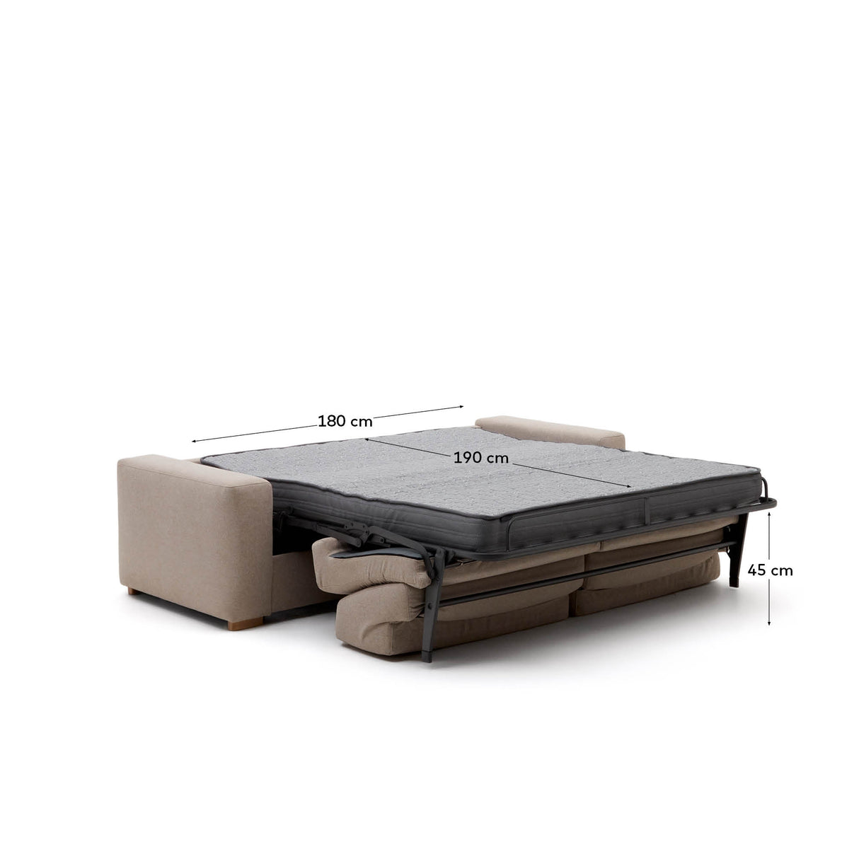 Anley 4-Sitzer-Bettsofa in Beige 244 cm (Bett 180) - ZEN ZONE Furniture