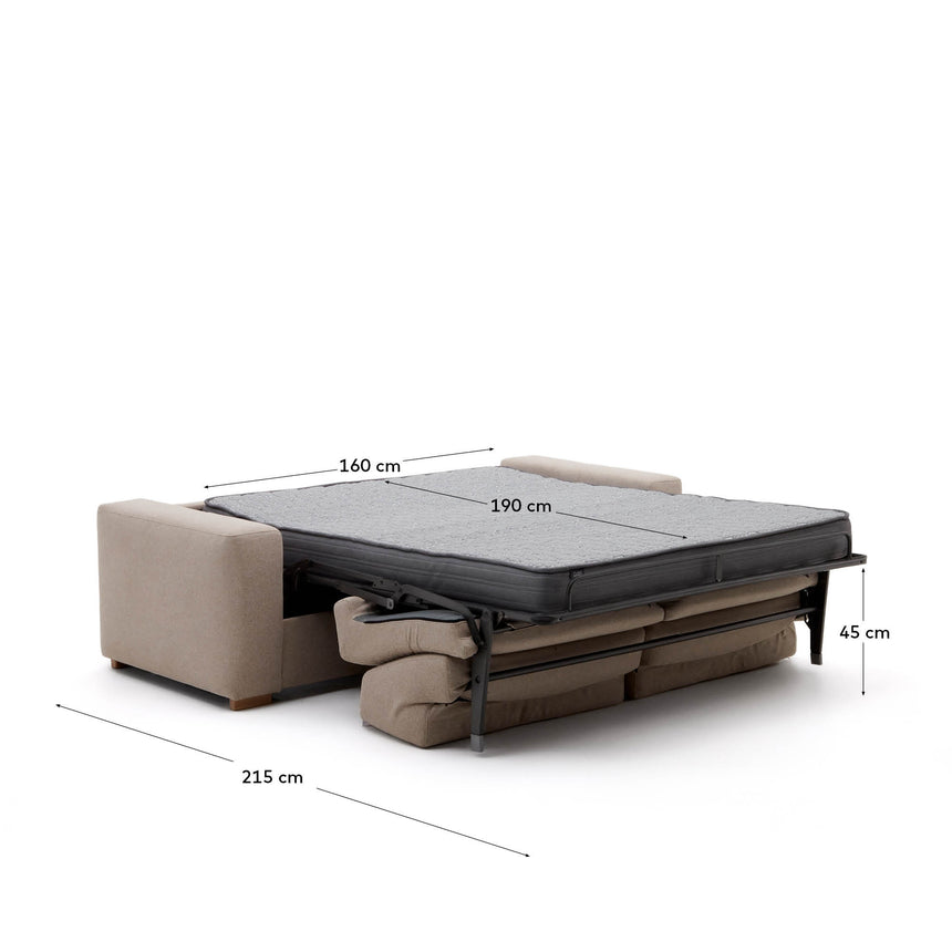 Anley 3-Sitzer-Bettsofa in Beige 224 cm (Bett 160) - ZEN ZONE Furniture