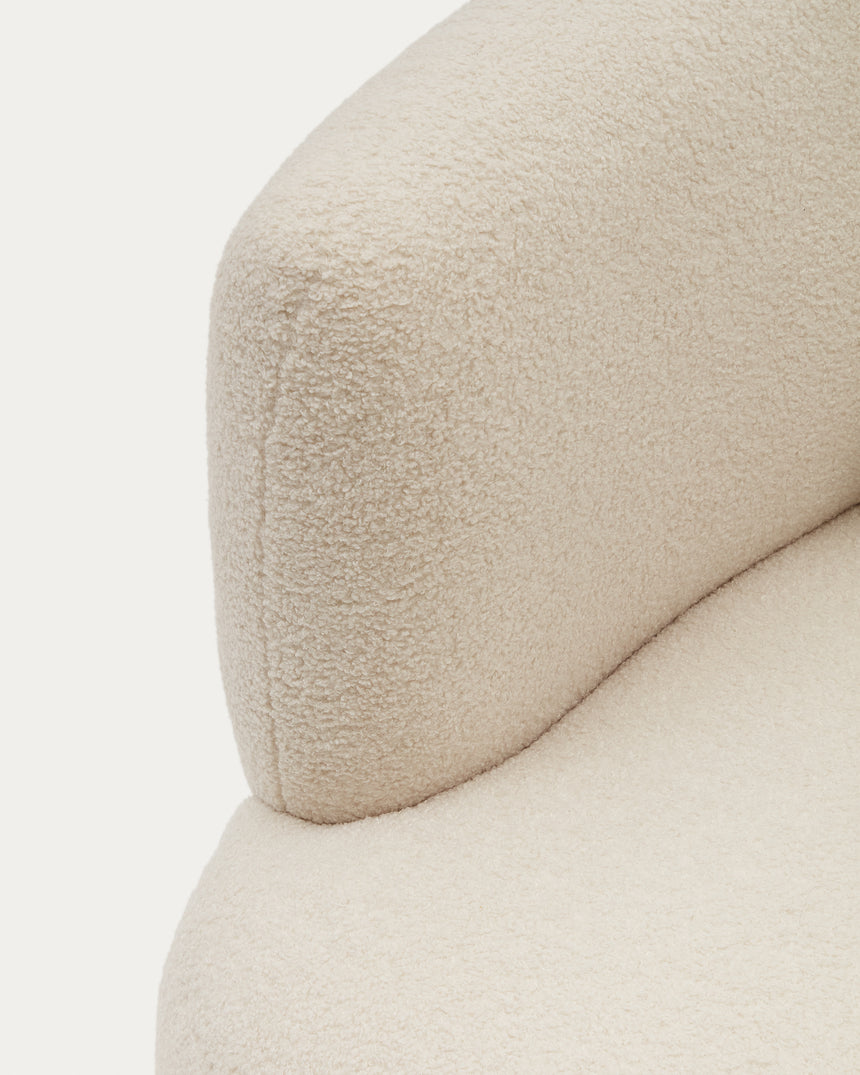 Martina Sessel mit Bouclé in Off-White mit Kissen - ZEN ZONE Furniture