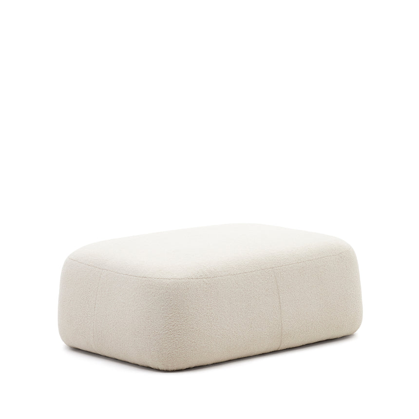 Martina Fußstütze mit Bouclé in Off-White 123 x 85 cm - ZEN ZONE Furniture
