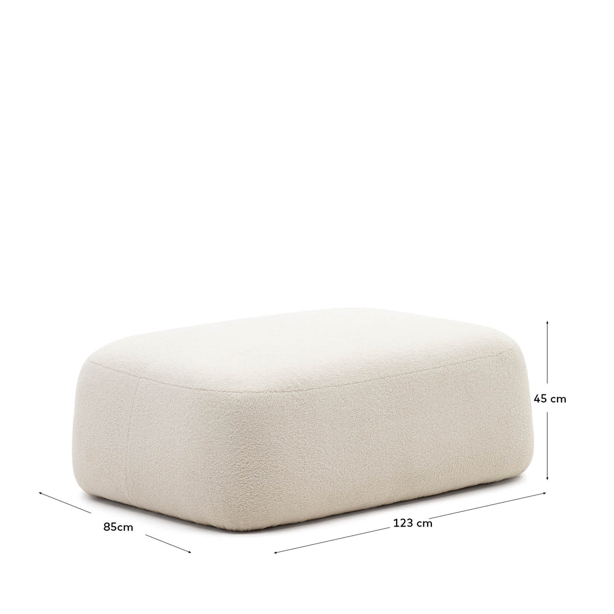 Martina Fußstütze mit Bouclé in Off-White 123 x 85 cm - ZEN ZONE Furniture
