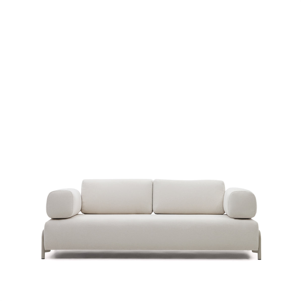 Compo 3-Sitzer-Sofa beige und Metallgestell grau 232 cm - ZEN ZONE Furniture