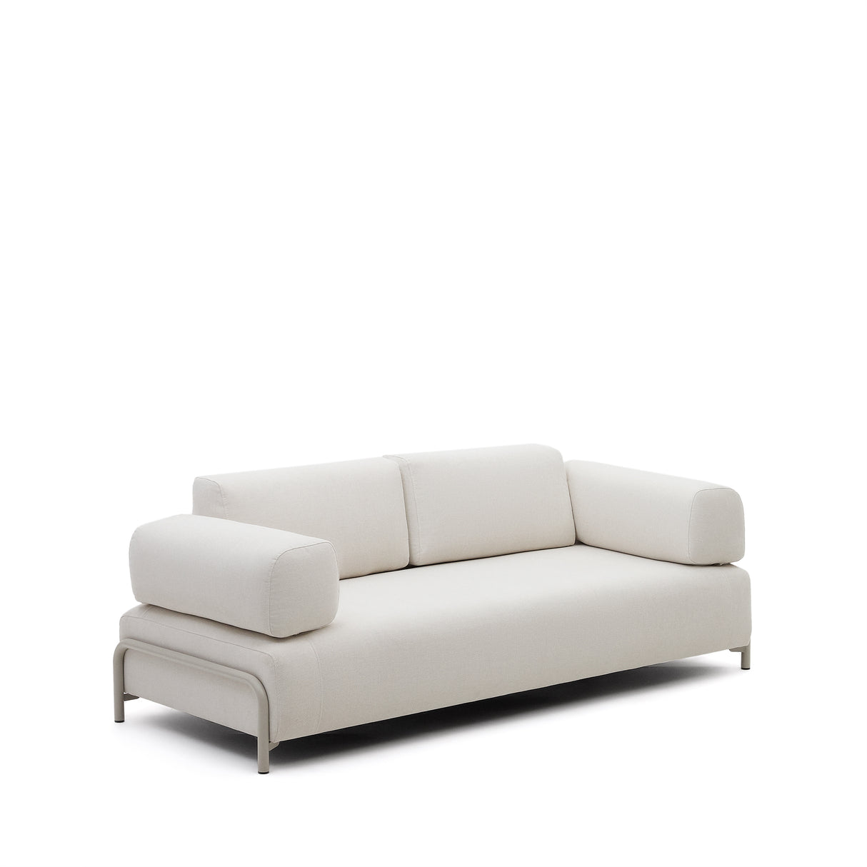 Compo 3-Sitzer-Sofa beige und Metallgestell grau 232 cm - ZEN ZONE Furniture