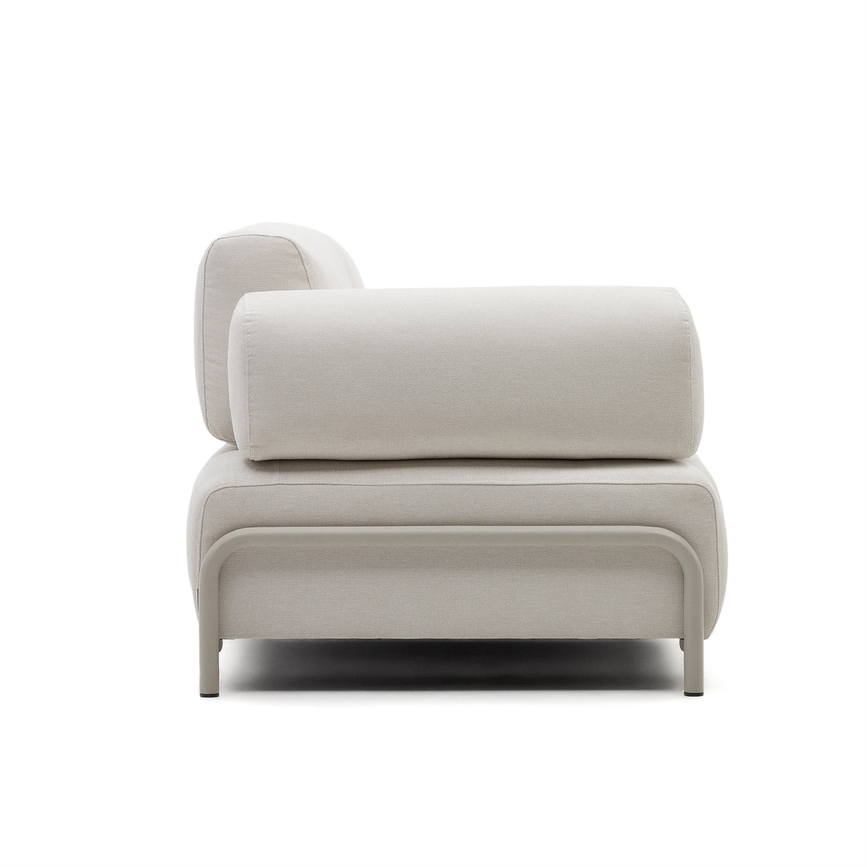 Compo 3-Sitzer-Sofa beige und Metallgestell grau 232 cm - ZEN ZONE Furniture