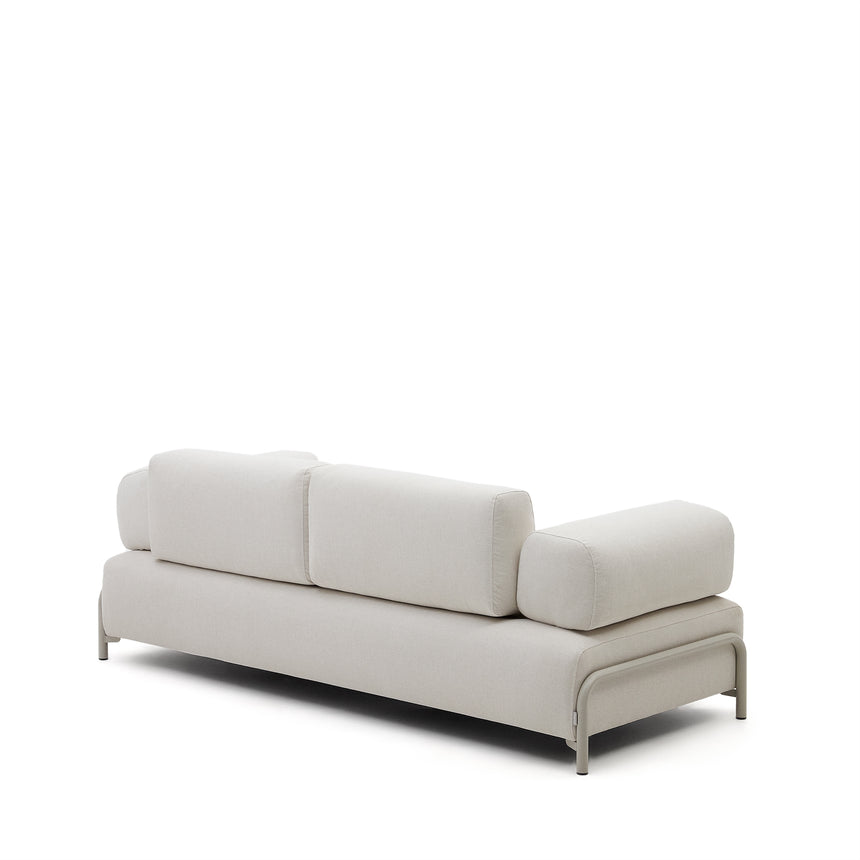 Compo 3-Sitzer-Sofa beige und Metallgestell grau 232 cm - ZEN ZONE Furniture