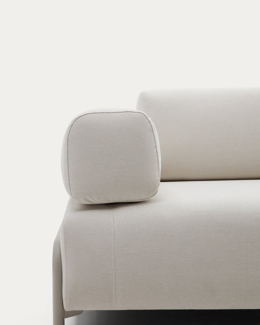 Compo 3-Sitzer-Sofa beige und Metallgestell grau 232 cm - ZEN ZONE Furniture