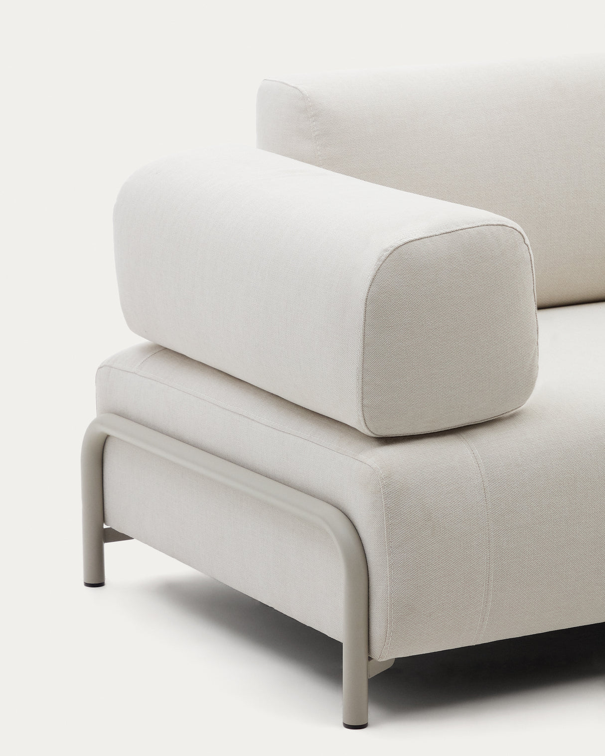 Compo 3-Sitzer-Sofa beige und Metallgestell grau 232 cm - ZEN ZONE Furniture