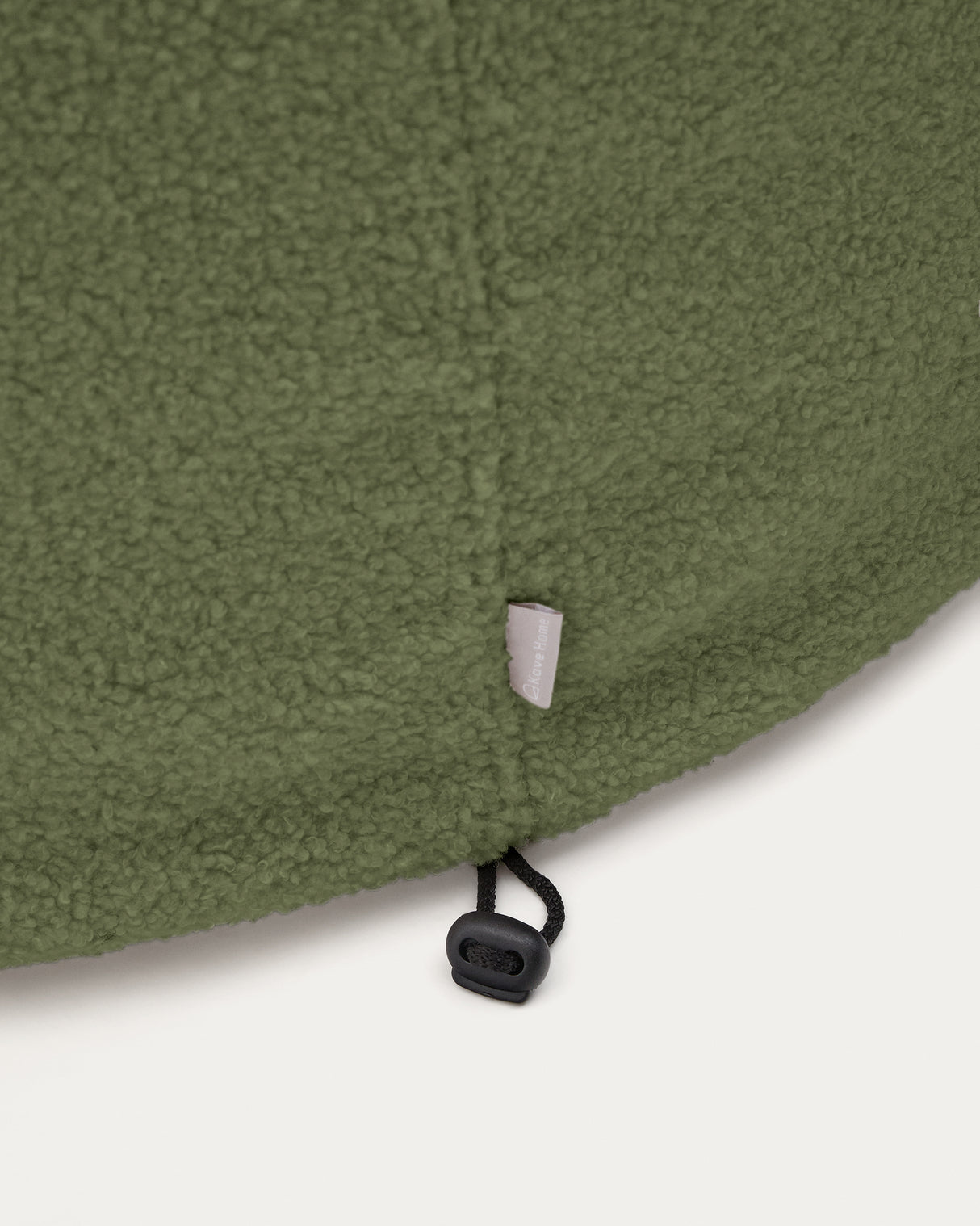 Fußhocker Kaeli mit abnehmbarem Bezug in grünem Bouclé Ø 43 cm - ZEN ZONE Furniture