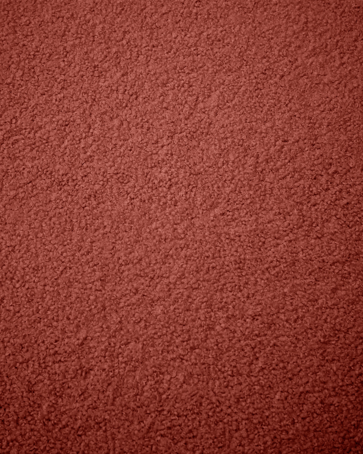 Fußhocker Kaeli mit abnehmbarem Bezug in terrakottafarbenem Bouclé Ø 43 cm - ZEN ZONE Furniture