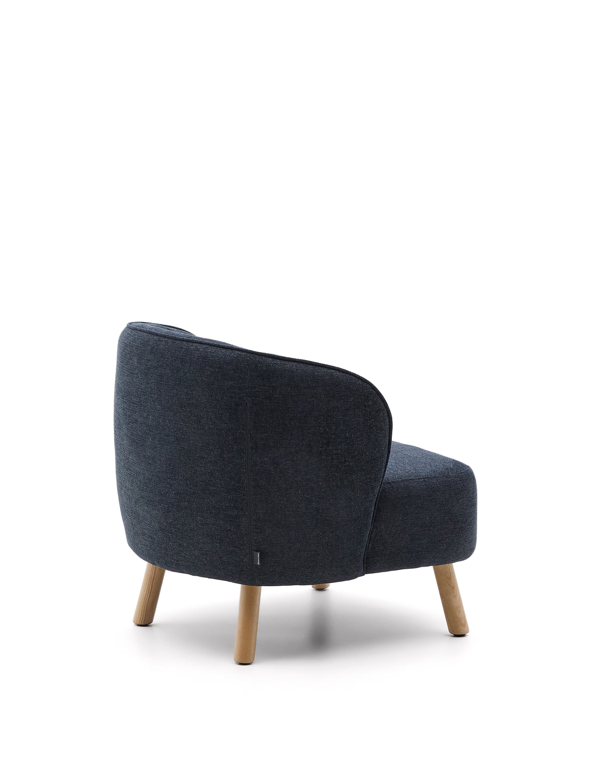 Sessel Ulit aus blau-grauem Chenille und Beinen aus massivem Buchenholz mit natürlichem Finish. - ZEN ZONE Furniture