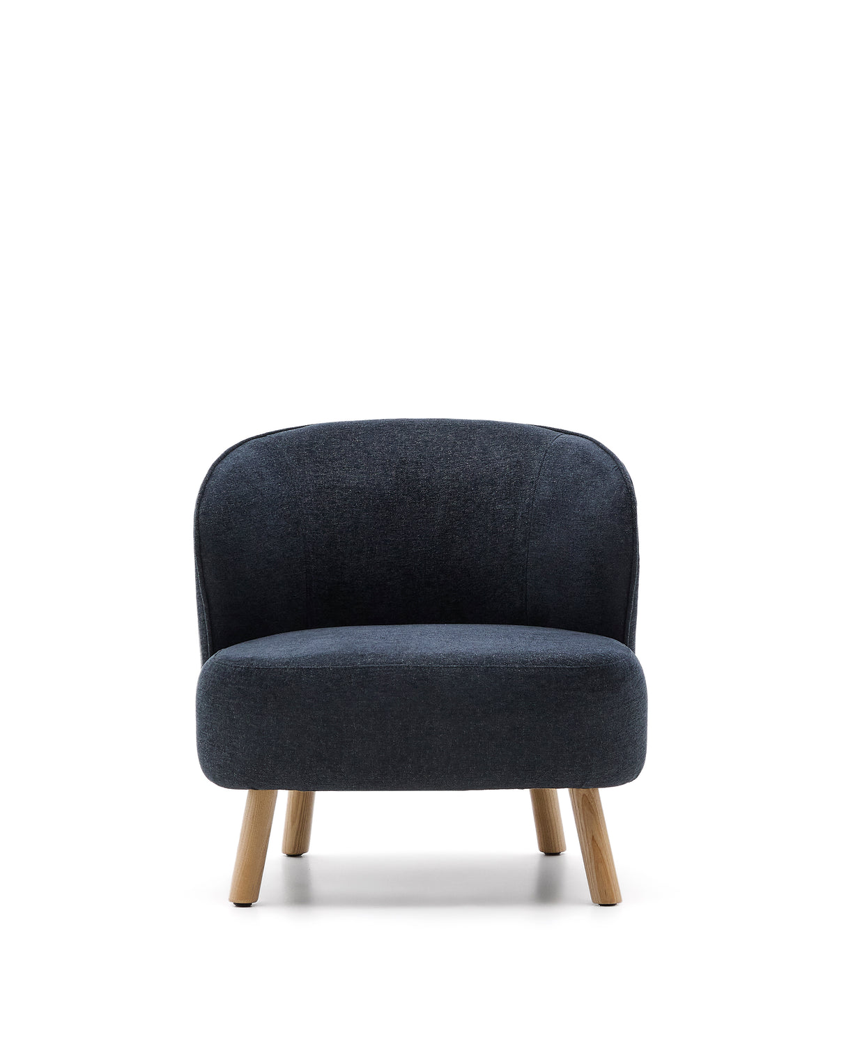Sessel Ulit aus blau-grauem Chenille und Beinen aus massivem Buchenholz mit natürlichem Finish. - ZEN ZONE Furniture