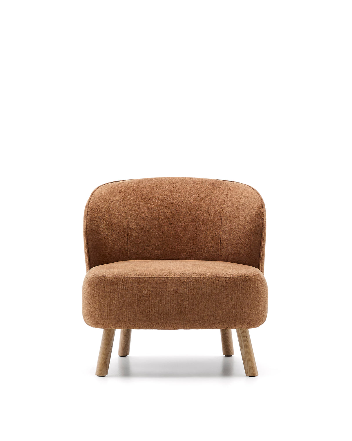 Sessel Ulit aus terrakottafarbener Chenille und Beinen aus massivem Buchenholz mit natürlichem Finish - ZEN ZONE Furniture