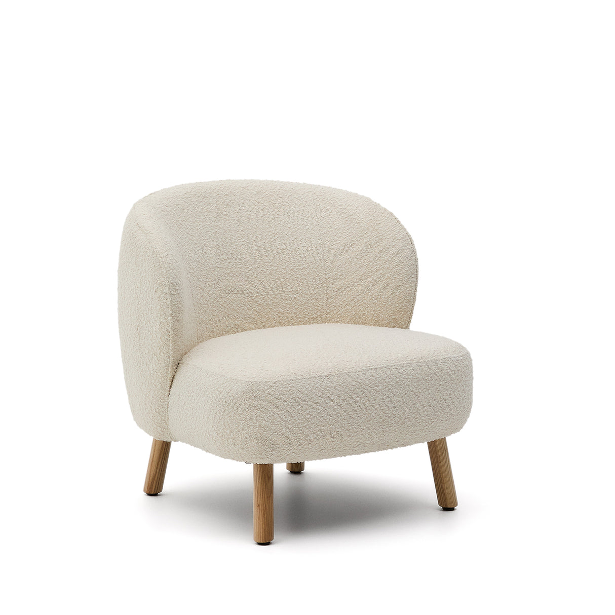 Sessel Ulit aus weißem Schaffell und Beinen aus massivem Buchenholz mit natürlichem Finish - ZEN ZONE Furniture