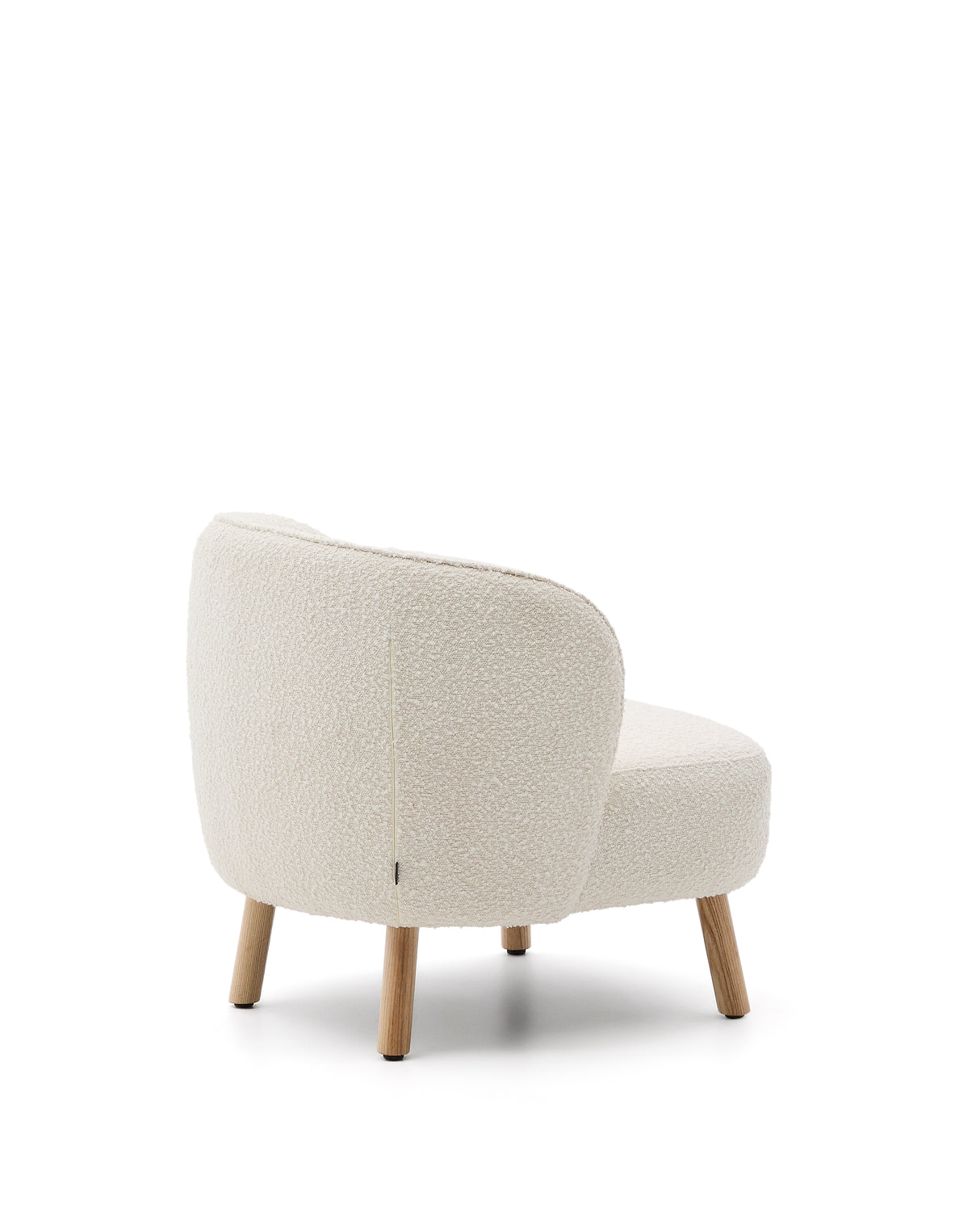 Sessel Ulit aus weißem Schaffell und Beinen aus massivem Buchenholz mit natürlichem Finish - ZEN ZONE Furniture